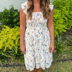 Medium Ellison Floral Midi Dress Ruffle straps NEW